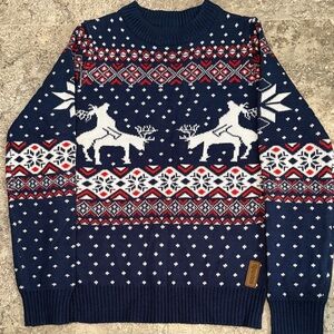 Women’s TipsyElves Blue Reindeer Sweater